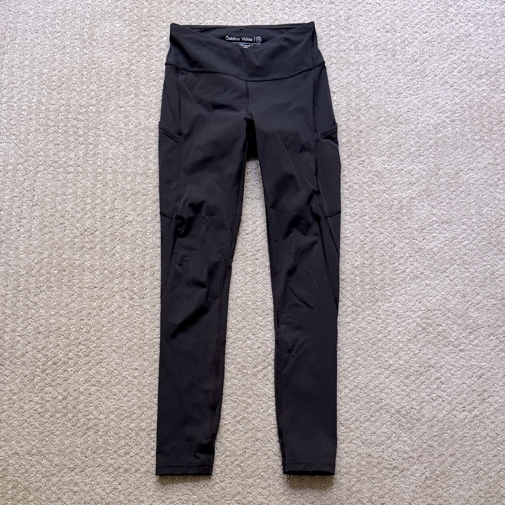 Outdoor Voices Black 7/8 Leggings | Size XS